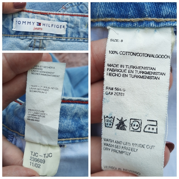 Vintage Tommy Hilfiger Y2K Crop Jeans Cargo Pocket Hi Rise Mom Denim NEW - Picture 11 of 12